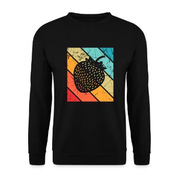 Strawberry Fruit Lover Retro Healthy Gift idea - Unisex Pullover - Schwarz - Vorne - Alina (178cm) & Michal (187cm)