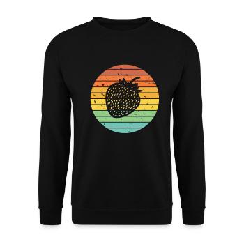 Strawberry Fruit Lover Retro Healthy Gift idea - Unisex Pullover - Schwarz - Vorne - Alina (178cm) & Michal (187cm)
