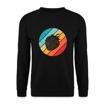 Strawberry Fruit Lover Retro Healthy Gift idea - Unisex Pullover - Schwarz - Vorne - Alina (178cm) & Michal (187cm)