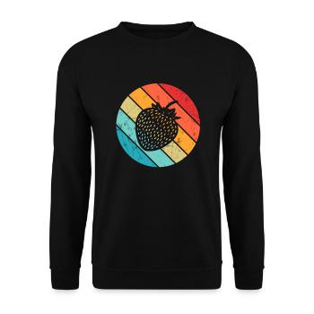 Strawberry Fruit Lover Retro Healthy Gift idea - Unisex Pullover - Schwarz - Vorne - Alina (178cm) & Michal (187cm)