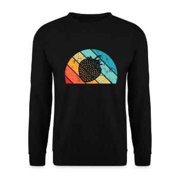 Strawberry Fruit Lover Retro Healthy Gift idea - Unisex Pullover - Schwarz - Vorne - Alina (178cm) & Michal (187cm)