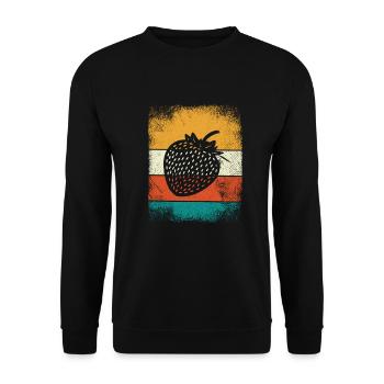 Strawberry Fruit Lover Retro Healthy Gift idea - Unisex Pullover - Schwarz - Vorne - Alina (178cm) & Michal (187cm)