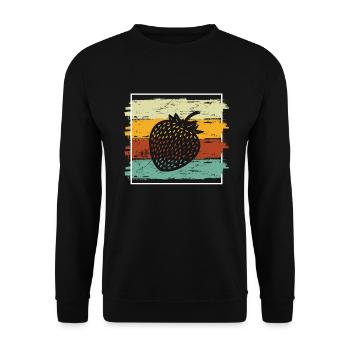 Strawberry Fruit Lover Retro Healthy Gift idea - Unisex Pullover - Schwarz - Vorne - Alina (178cm) & Michal (187cm)