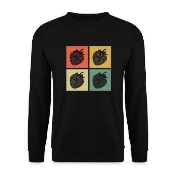 Strawberry Fruit Lover Retro Healthy Gift idea - Unisex Pullover - Schwarz - Vorne - Alina (178cm) & Michal (187cm)