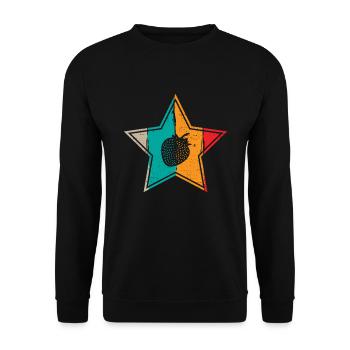 Strawberry Fruit Lover Retro Healthy Gift idea - Unisex Pullover - Schwarz - Vorne - Alina (178cm) & Michal (187cm)