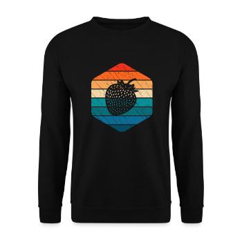 Strawberry Fruit Lover Retro Healthy Gift idea - Unisex Pullover - Schwarz - Vorne - Alina (178cm) & Michal (187cm)