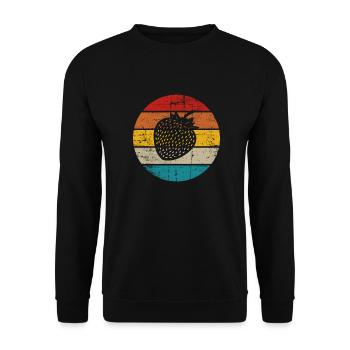 Strawberry Fruit Lover Retro Healthy Gift idea - Unisex Pullover - Schwarz - Vorne - Alina (178cm) & Michal (187cm)