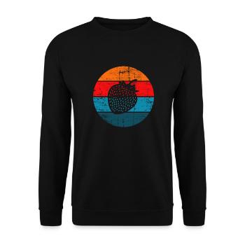 Strawberry Fruit Lover Retro Healthy Gift idea - Unisex Pullover - Schwarz - Vorne - Alina (178cm) & Michal (187cm)
