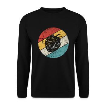 Strawberry Fruit Lover Retro Healthy Gift idea - Unisex Pullover - Schwarz - Vorne - Alina (178cm) & Michal (187cm)