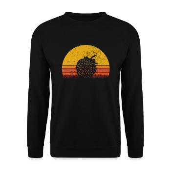 Strawberry Fruit Lover Retro Healthy Gift idea - Unisex Pullover - Schwarz - Vorne - Alina (178cm) & Michal (187cm)
