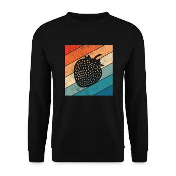 Strawberry Fruit Lover Retro Healthy Gift idea - Unisex Pullover - Schwarz - Vorne - Alina (178cm) & Michal (187cm)