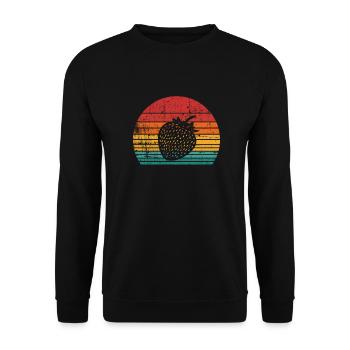 Strawberry Fruit Lover Retro Healthy Gift idea - Unisex Pullover - Schwarz - Vorne - Alina (178cm) & Michal (187cm)