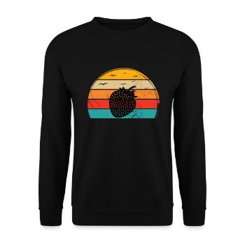 Strawberry Fruit Lover Retro Healthy Gift idea - Unisex Pullover - Schwarz - Vorne - Alina (178cm) & Michal (187cm)
