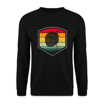 Strawberry Fruit Lover Retro Healthy Gift idea - Unisex Pullover - Schwarz - Vorne - Alina (178cm) & Michal (187cm)