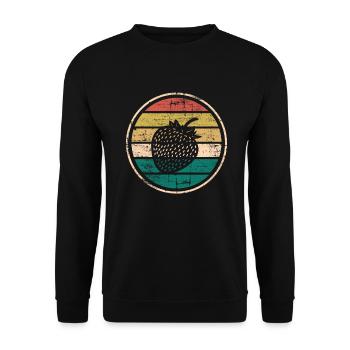 Strawberry Fruit Lover Retro Healthy Gift idea - Unisex Pullover - Schwarz - Vorne - Alina (178cm) & Michal (187cm)