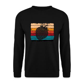 Strawberry Fruit Lover Retro Healthy Gift idea - Unisex Pullover - Schwarz - Vorne - Alina (178cm) & Michal (187cm)