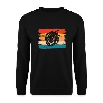 Strawberry Fruit Lover Retro Healthy Gift idea - Unisex Pullover - Schwarz - Vorne - Alina (178cm) & Michal (187cm)