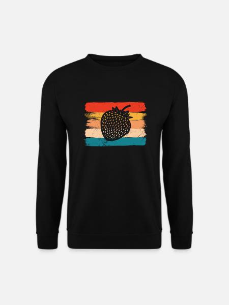 Strawberry Fruit Lover Retro Healthy Gift idea - Unisex Sweatshirt - black