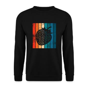 Strawberry Fruit Lover Retro Healthy Gift idea - Unisex Pullover - Schwarz - Vorne - Alina (178cm) & Michal (187cm)