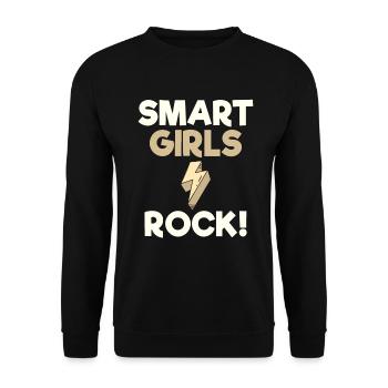 Women Empowerment Gift Smart Girls Rock Smart - Unisex Sweatshirt - black - Front - Alina (178cm) & Michal (187cm)
