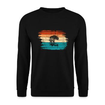 Mushroom Fungal Lover Retro Fungi Forest Gift idea - Unisex Sweatshirt - black - Front - Alina (178cm) & Michal (187cm)