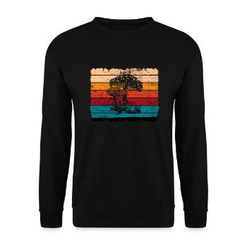 Mushroom Fungal Lover Retro Fungi Forest Gift idea - Unisex Sweatshirt - black - Front - Alina (178cm) & Michal (187cm)