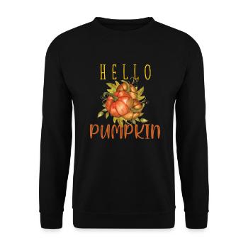 Kürbis Gewürzsaison Herbst Herbst Hallo Kürbis - Unisex Pullover - Schwarz - Vorne - Alina (178cm) & Michal (187cm)
