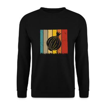 Onion Lover Retro Vegetables Vegan Gift idea - Unisex Pullover - Schwarz - Vorne - Alina (178cm) & Michal (187cm)