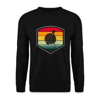 Onion Lover Retro Vegetables Vegan Gift idea - Unisex Pullover - Schwarz - Vorne - Alina (178cm) & Michal (187cm)