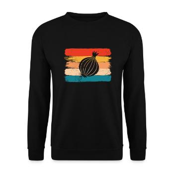 Onion Lover Retro Vegetables Vegan Gift idea - Unisex Pullover - Schwarz - Vorne - Alina (178cm) & Michal (187cm)