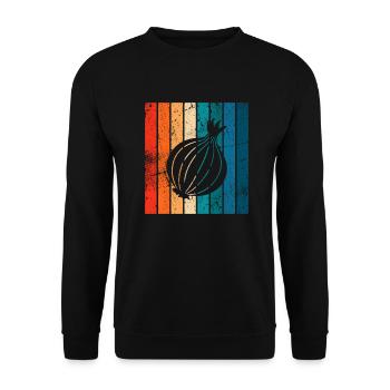 Onion Lover Retro Vegetables Vegan Gift idea - Unisex Pullover - Schwarz - Vorne - Alina (178cm) & Michal (187cm)