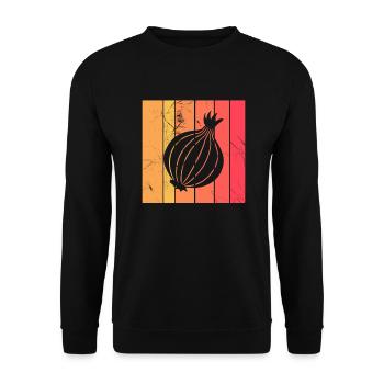 Onion Lover Retro Vegetables Vegan Gift idea - Unisex Pullover - Schwarz - Vorne - Alina (178cm) & Michal (187cm)