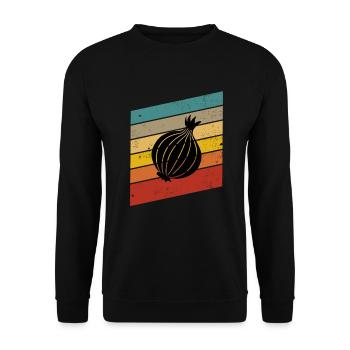 Onion Lover Retro Vegetables Vegan Gift idea - Unisex Pullover - Schwarz - Vorne - Alina (178cm) & Michal (187cm)
