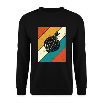 Onion Lover Retro Vegetables Vegan Gift idea - Unisex Pullover - Schwarz - Vorne - Alina (178cm) & Michal (187cm)