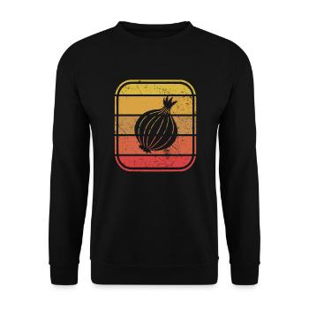 Onion Lover Retro Vegetables Vegan Gift idea - Unisex Pullover - Schwarz - Vorne - Alina (178cm) & Michal (187cm)