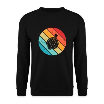 Onion Lover Retro Vegetables Vegan Gift idea - Unisex Pullover - Schwarz - Vorne - Alina (178cm) & Michal (187cm)