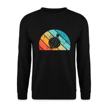 Onion Lover Retro Vegetables Vegan Gift idea - Unisex Pullover - Schwarz - Vorne - Alina (178cm) & Michal (187cm)