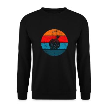 Onion Lover Retro Vegetables Vegan Gift idea - Unisex Pullover - Schwarz - Vorne - Alina (178cm) & Michal (187cm)