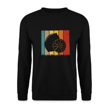 Lemon Fruit Lover Retro Lemonade Gift idea - Unisex Sweatshirt - black - Front - Alina (178cm) & Michal (187cm)