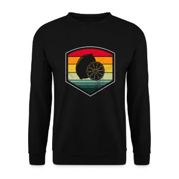 Lemon Fruit Lover Retro Lemonade Gift idea - Unisex Pullover - Schwarz - Vorne - Alina (178cm) & Michal (187cm)