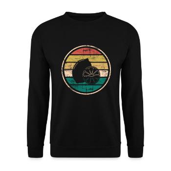 Lemon Fruit Lover Retro Lemonade Gift idea - Unisex Sweatshirt - black - Front - Alina (178cm) & Michal (187cm)