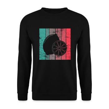 Lemon Fruit Lover Retro Lemonade Gift idea - Unisex Pullover - Schwarz - Vorne - Alina (178cm) & Michal (187cm)