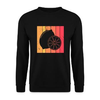 Lemon Fruit Lover Retro Lemonade Gift idea - Unisex Pullover - Schwarz - Vorne - Alina (178cm) & Michal (187cm)
