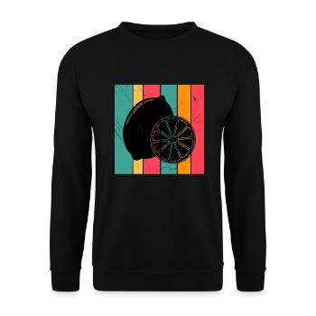 Lemon Fruit Lover Retro Lemonade Gift idea - Unisex Pullover - Schwarz - Vorne - Alina (178cm) & Michal (187cm)