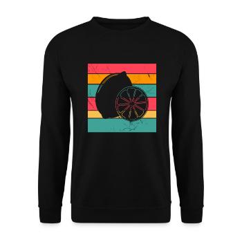Lemon Fruit Lover Retro Lemonade Gift idea - Unisex Pullover - Schwarz - Vorne - Alina (178cm) & Michal (187cm)