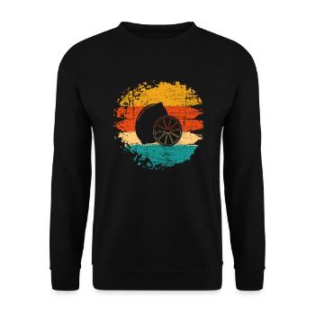 Lemon Fruit Lover Retro Lemonade Gift idea - Unisex Sweatshirt - black - Front - Alina (178cm) & Michal (187cm)