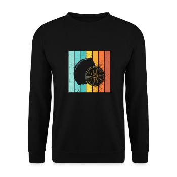 Lemon Fruit Lover Retro Lemonade Gift idea - Unisex Pullover - Schwarz - Vorne - Alina (178cm) & Michal (187cm)