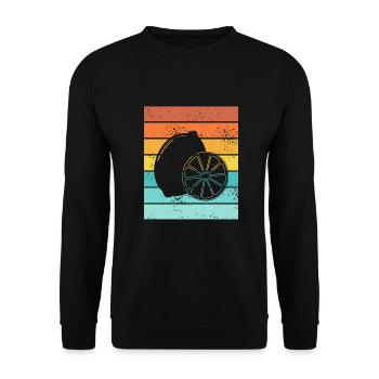 Lemon Fruit Lover Retro Lemonade Gift idea - Unisex Sweatshirt - black - Front - Alina (178cm) & Michal (187cm)