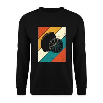 Lemon Fruit Lover Retro Lemonade Gift idea - Unisex Pullover - Schwarz - Vorne - Alina (178cm) & Michal (187cm)