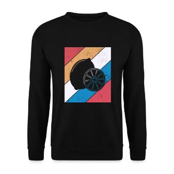 Lemon Fruit Lover Retro Lemonade Gift idea - Unisex Pullover - Schwarz - Vorne - Alina (178cm) & Michal (187cm)